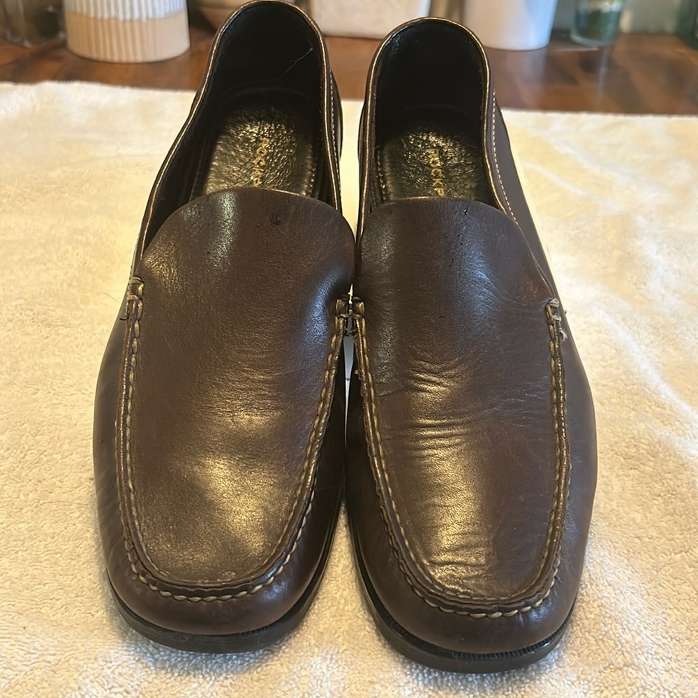 Rockport Men's Brown Leather Slip On Loafer Brand New No Box Size: 9M